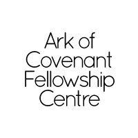 Circular black-and-white logo reading 'Ark of Covenant Fellowship Centre' in stacked text