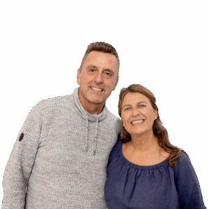 Head-and-shoulders photograph of Jonathan and Annette Stanfield smiling