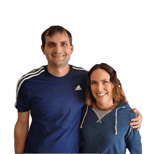 Mike and Marie-Eve Fast, leaders smiling together from the chest up against a plain background
