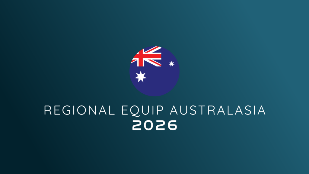 Graphic with Australian flag in a circle above the text 'REGIONAL EQUIP AUSTRALASIA 2026' on a teal gradient background