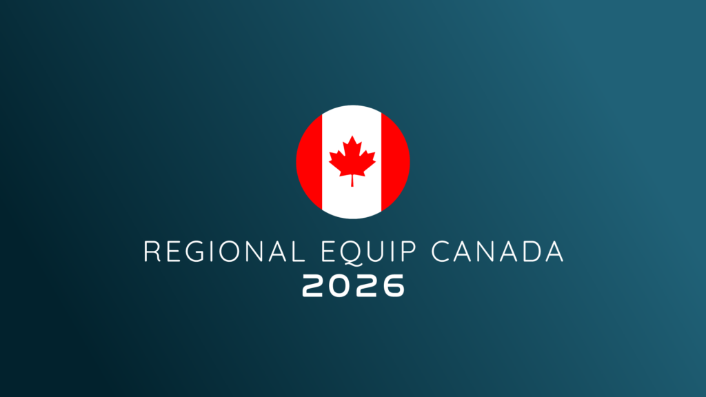 Blue gradient graphic with a circular Canadian flag above the text 'REGIONAL EQUIP CANADA 2026'