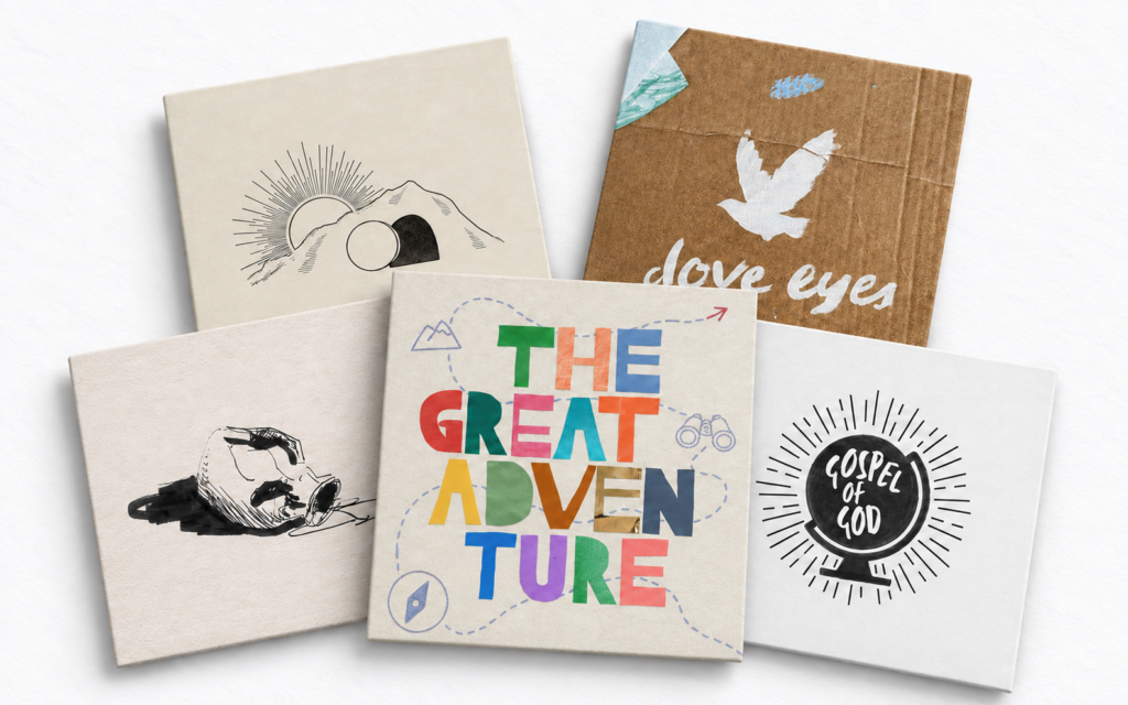 A collection of five Four12 worship album covers