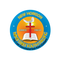 Circular church ministry logo with a cross, open Bible, globe and the words Grace and Faith